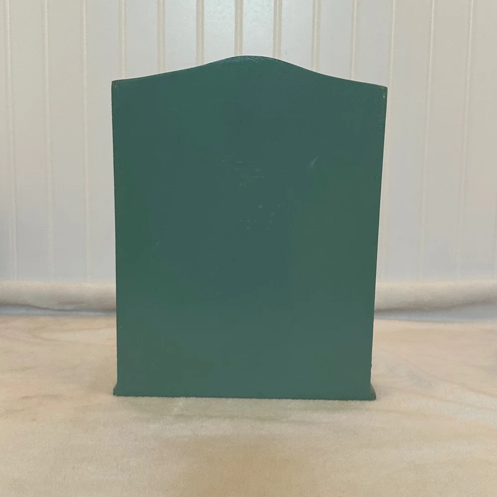 Unbranded Wooden Jewelry Box Green Excellent Floral Shabby Chic 3-Tier Floral